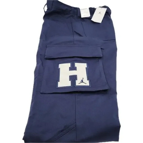 New Men’s Sz L Nike Jordan Howard University Utility Cargo Pants Blue FJ9325-419 - Picture 4 of 6